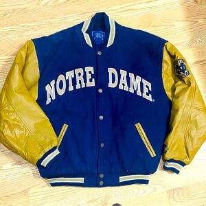 Vintage starter varsity jacket men’s notre dame medium wool leather